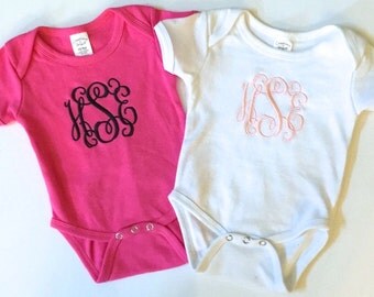Monogram Baby Onesie, Monogram Onesie, Monogrammed Onesie, Monogrammed Baby Onesie, Girl Monogram Onesie, Baby Girl Onesie, Baby Onesie