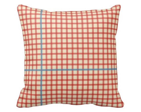 Mid-Century Modern Plaid Pillow 20x20 Double Sided