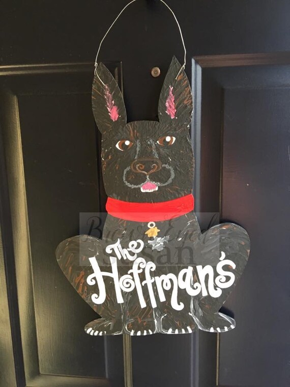 Items similar to Custom dog door hanger on Etsy