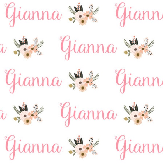 Fall Floral Personalized Swaddle Blanket or Sets