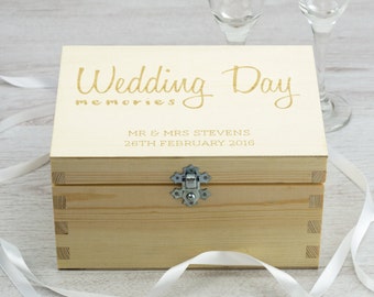 Wedding Keepsake Box - Wedding Day Memories - Personalised Keepsake Box - Memory Box - Wooden Keepsake Box - Wedding Gifts - LC062
