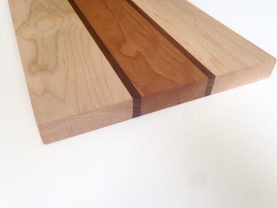 Cherry Maple And Walnut Cutting Board By Northeastrepublic On Etsy 