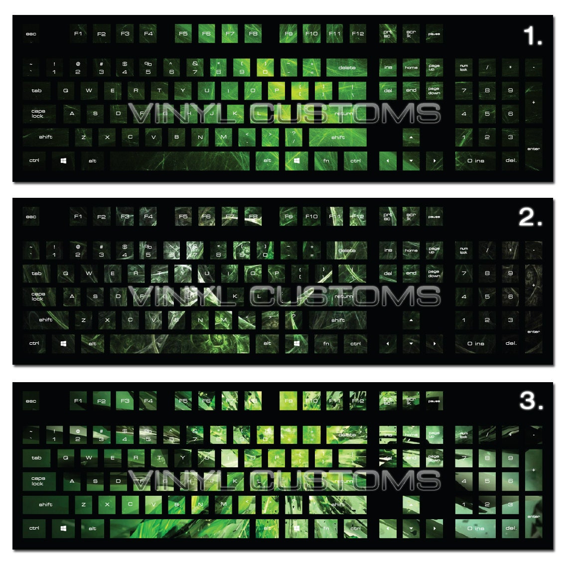 Mechanical Keyboard Vinyl Decal Kit Cherry MX Keycaps PC Vinyl