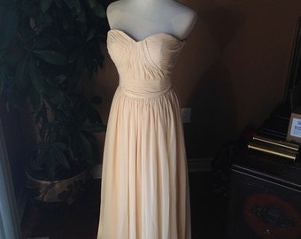 Champagne bridesmaid dress, Prom dress 2016 - sweetheart strapless chiffon dress
