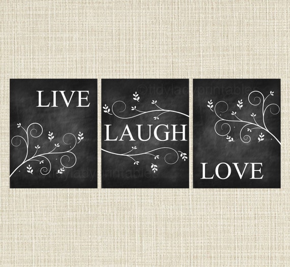 Live Laugh Love Chalkboard Wall Art Kitchen Wall Art