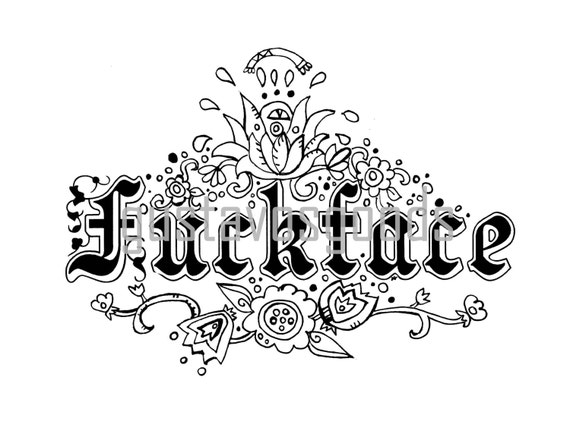 Swear word coloring book pages Fckface curse word by ...