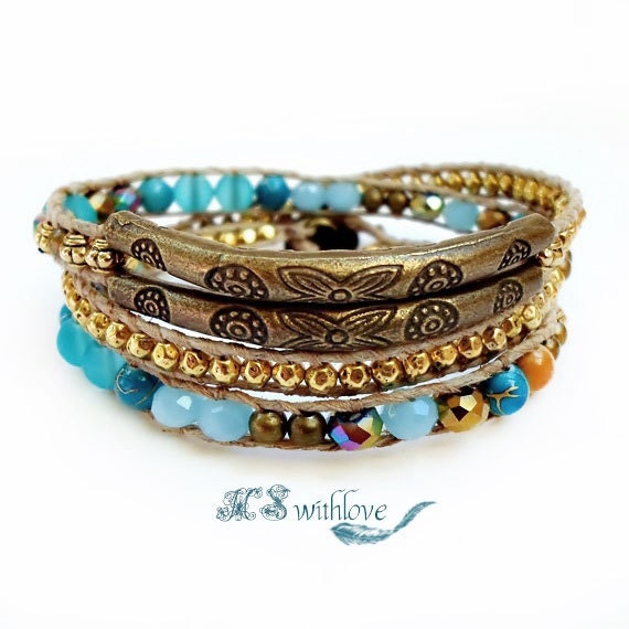 Bohemian wrap bracelet bohemian jewelry boho jewelry by MSwithlove
