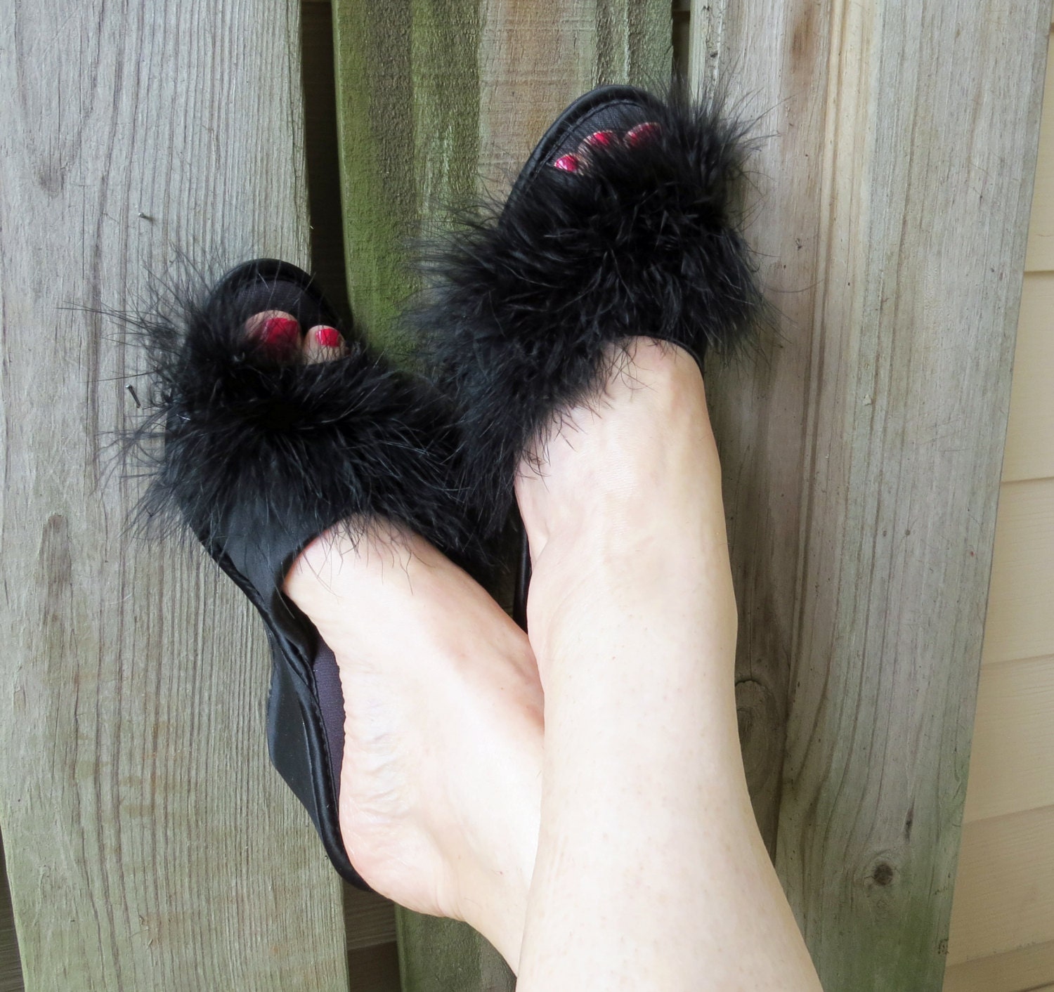 marabou feather mules