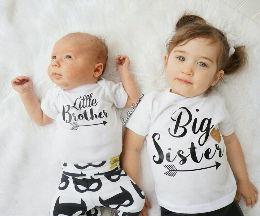 Big Sis Little Sis Matching Sibling Shirts Set Big Sister