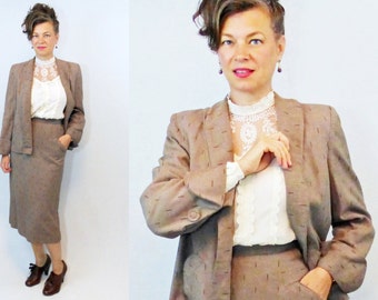 40s Suit / 1940s Suit / Swing Jacket / Skirt Suit / Secretary Suit / WWII Suit / 1940s Skirt Suit / 40s Skirt Suit / Balaban Altman / W 26"