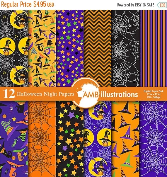 80%OFF Halloween Digital paper. Halloween by AMBillustrations