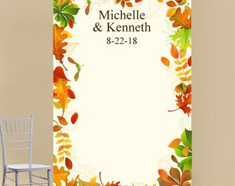 Fall Theme Personalized Photo Booth Backdrop (ENWF-JM911068)