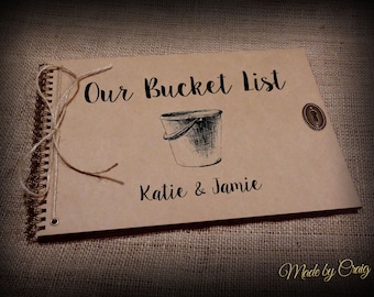 Our Bucket List, Personalised Wedding/First Anniversary Gift Idea, Scrapbook, Photo Album, Journal, Memory Book, Vintage Style