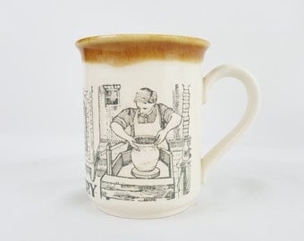 Vintage Pottery Mug Biltons England Rustic Potter's Coffee Cup A Look Back on Pottery Making of the Past Tea Mug