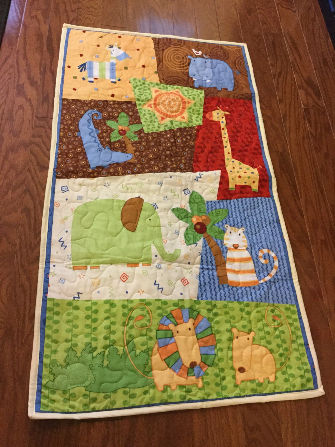 Baby Blanket Quilt Jungle Animals Safari Baby Quilt Animal
