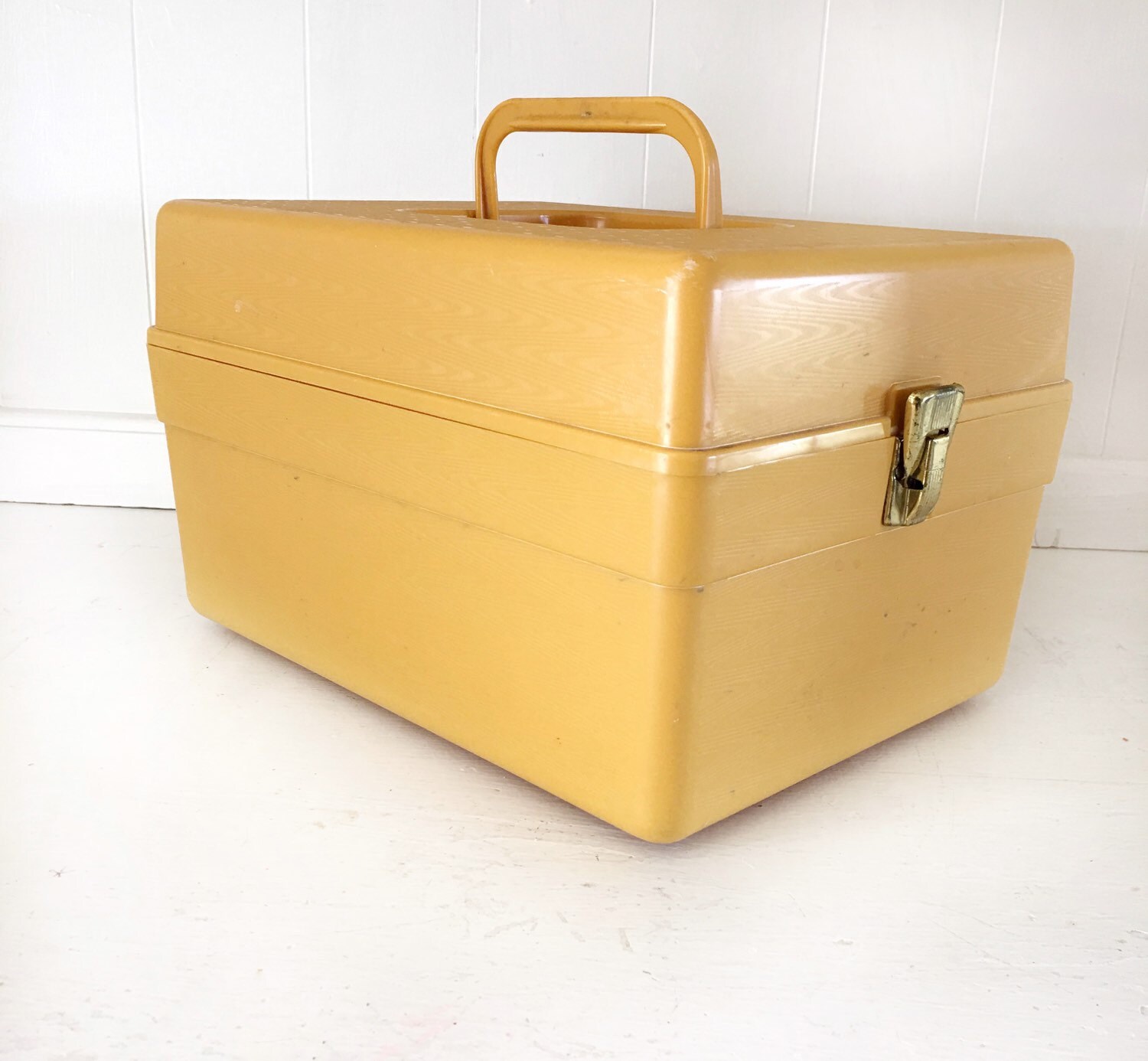 Vintage Wil Hold Plastic Sewing Pattern Storage BoxYellow