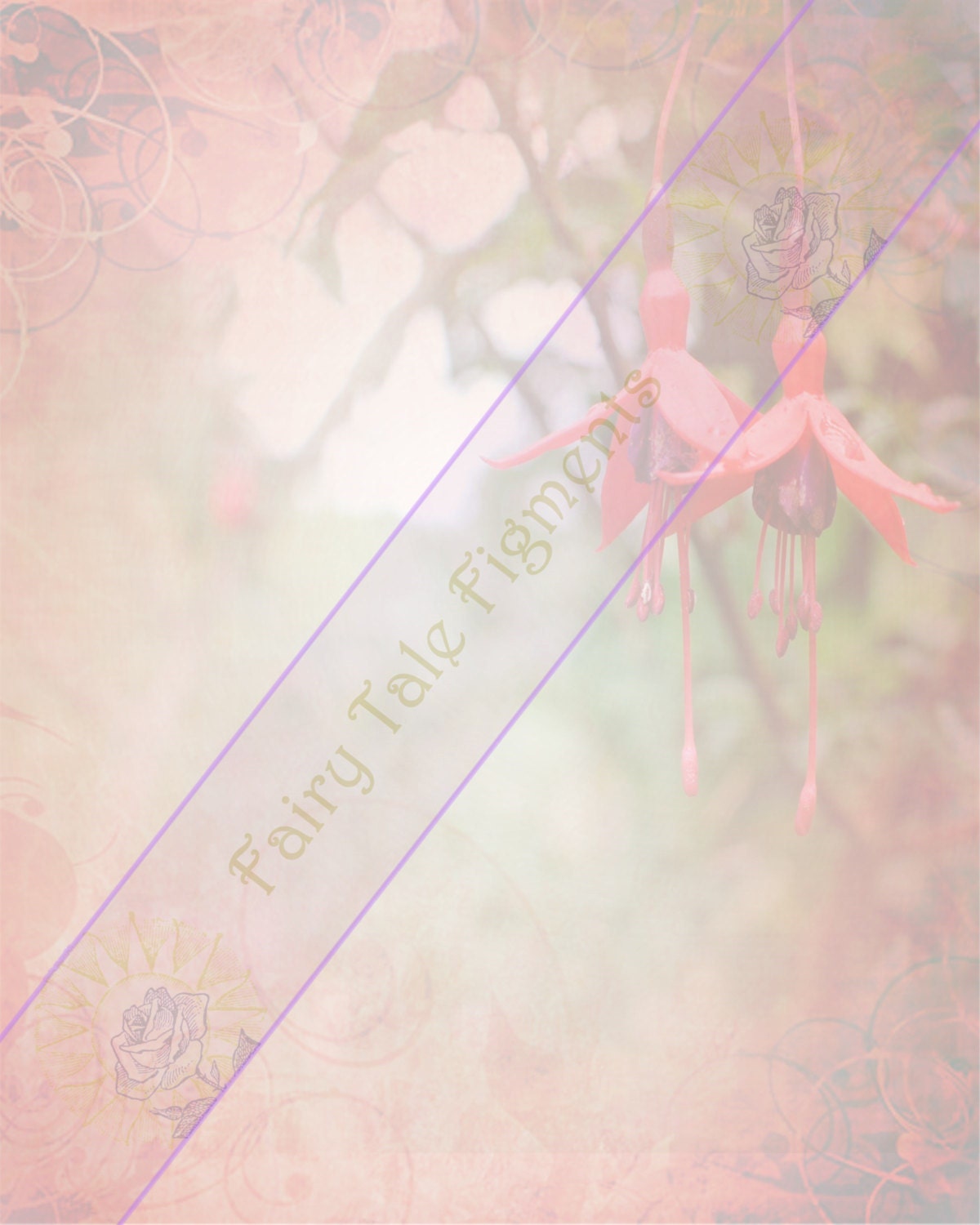 Flower writing paper