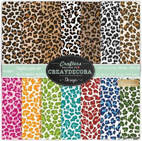 Leopard Digital Paper Pack 14 leopard papers/ 85x11