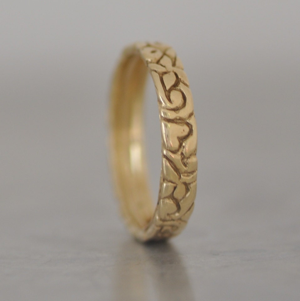 14k Gold Wedding Ring One Solid Gold Wedding Ring Unique