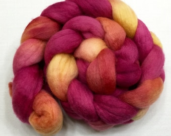 BFL, 3.8oz, Wool, Fiber, Roving, felting, Hand Dyed, Spinning, Spindle, Long Wool, 917
