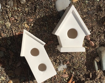 2 Ceramic Bisque Cleaned Bird Houses