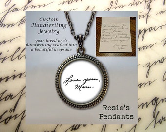Custom Handwriting Necklace - Handwriting Jewelry - Handwriting Keepsake - Your Actual Handwriting - Custom Handwriting Pendant Necklace