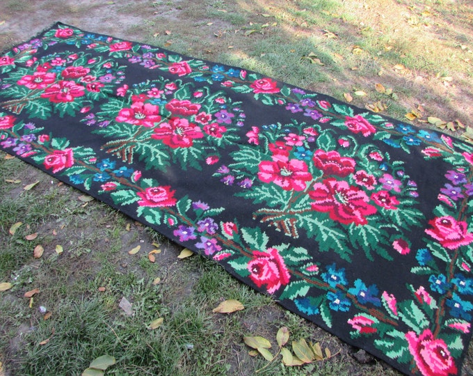 Bessarabian Kilim. Floor Rugs. Vintage Moldovan Kilim, Handmade 55 years old, handmade. Carpets, Eco-Friendly. per