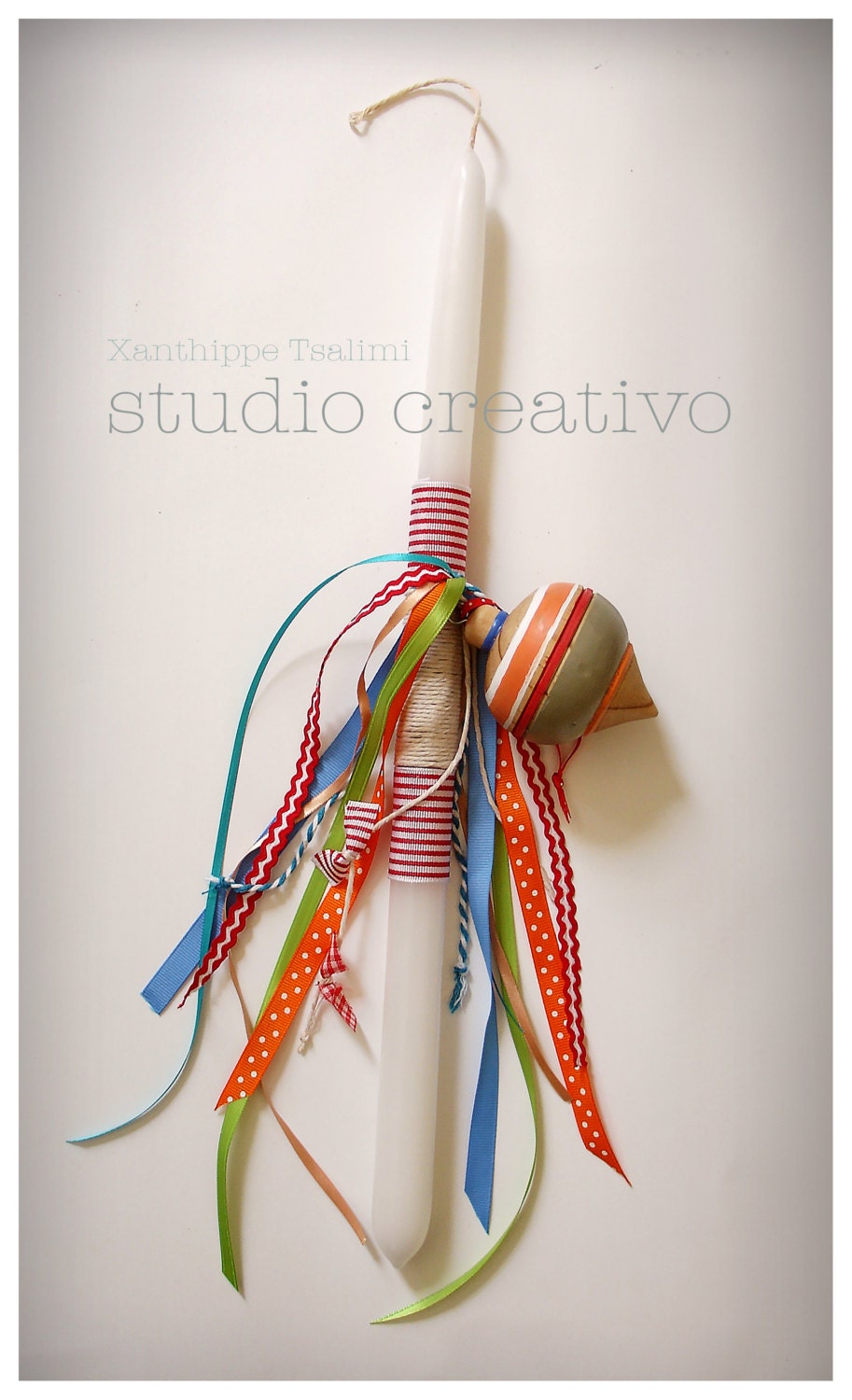 Easter Candle Colorful Spinning Top