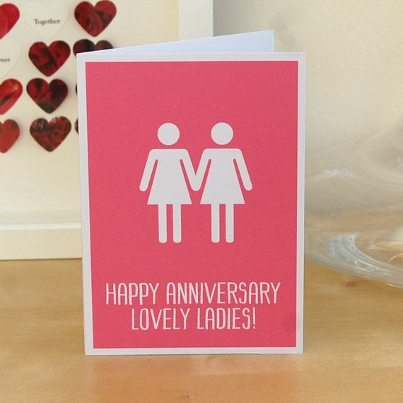 Same Sex Anniversary Card For Lesbian Couple 8945
