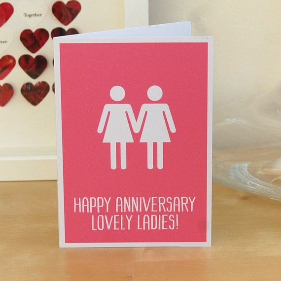 Same Sex Anniversary Card For Lesbian Couple 