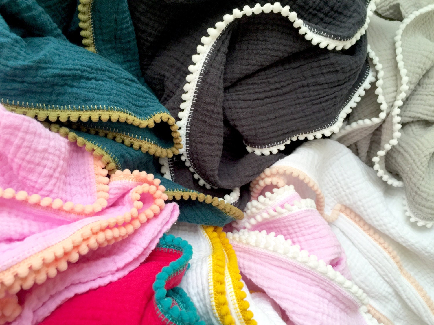 Swaddle Blanket / Build Your Own Pom Pom Swaddle Blanket