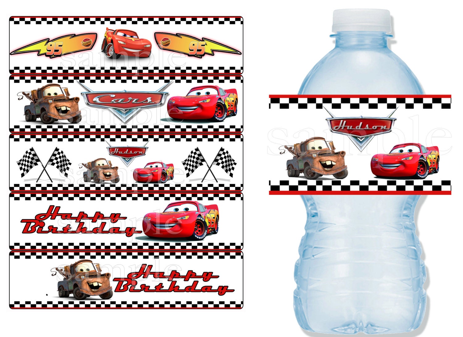 INSTANT DOWNLOAD Disney Cars Lightning McQueen Mater Birthday Party