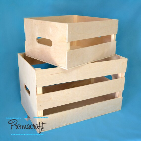 Items similar to Set of 2 Wood crates on Etsy