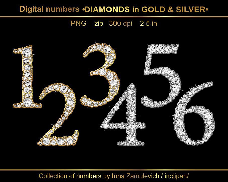 Diamond Numbers Clip Art