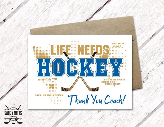 Thank You Hockey Coach Card Life Needs Hockey