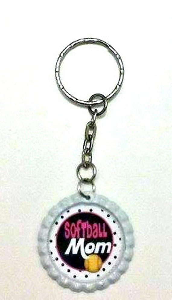 Softball Keychain Softball Mom Keychain Softball Mom