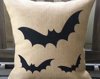 Halloween Bats Burlap - Halloween Pillow