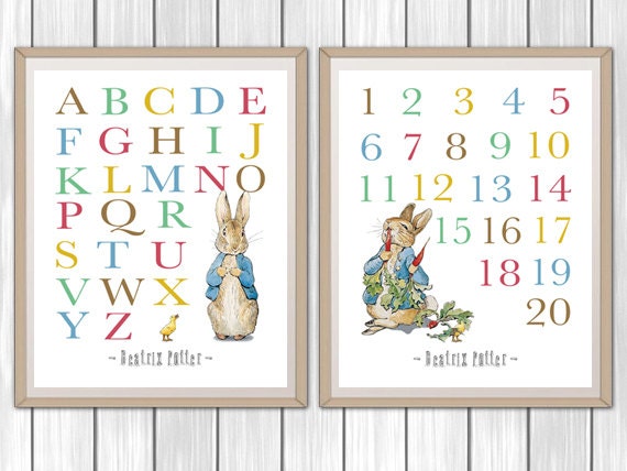 peter rabbit alphabet and numbers set peter rabbit nursery