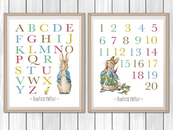 peter rabbit alphabet and numbers set peter rabbit nursery