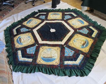 Rustic Elephant Quilted Tree Skirt GFTONT4322