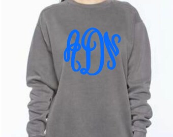 Monogrammed Comfort Colors Sweatshirt Personalized Comfort Colors Sweatshirt