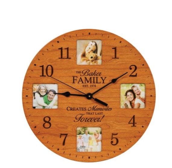 custom engraved photo clock personalized wood by custom engraved photo clock personalized wood by