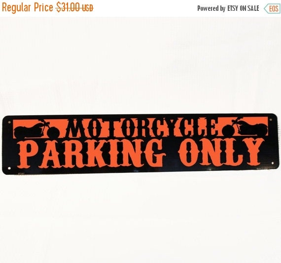 ON SALE Motorcycle Parking Only Street Sign 24 x 5 by LEVinyl