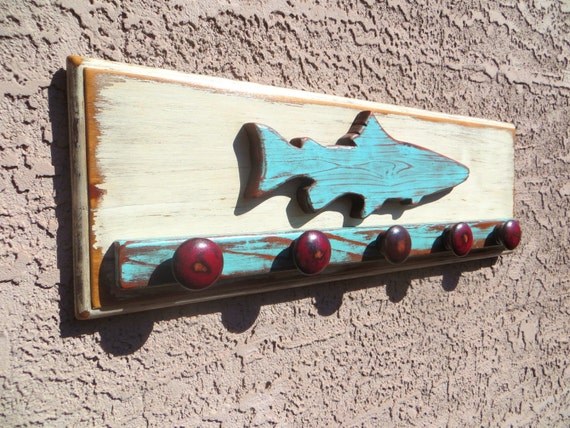 Fish Wall Decor, Fish Decor, Beach Decor, Distressed Wall Decor, Beach Wall Hanging Rustic Fishing Cabin Decor, Kitchen Mudroom Decor, Trout