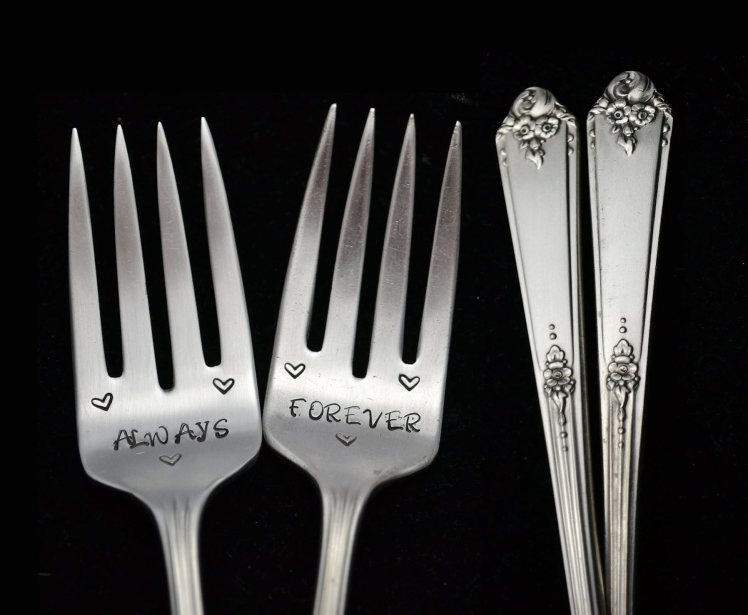 Stamped Wedding Fork Always and Forever Hand Stamped Forks