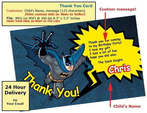 Batman Thank You Card DC Comics Justice League by HeroStock