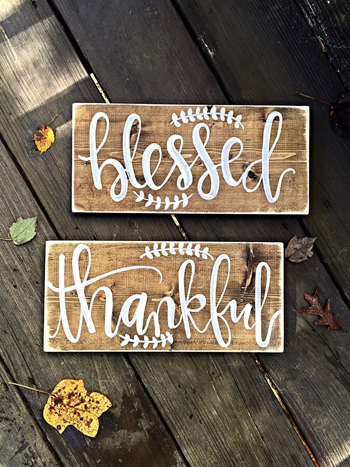 Blessed Sign Thankful Sign Home Decor Rustic Home Decor