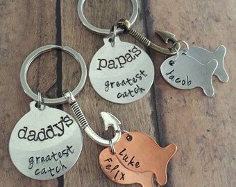 Fish Key Chain, Fish Keychain, Fishing Gifts, Father's Day Gift, Gifts for Papa, Gifts for Dad, Bobber Keychain, Gifts for Him, Personalized