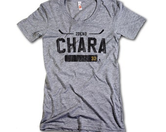 Zdeno Chara NHLPA Officially Licensed Boston Women's Scoop Neck T-shirt S-XL Zdeno Chara Athletic K