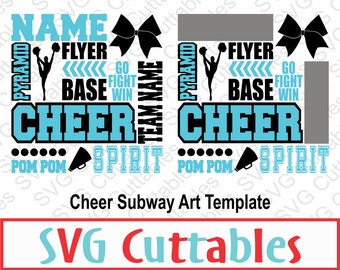 Cheer Subway Art SVG, Cheer SVG, DXF, Digital Cut File